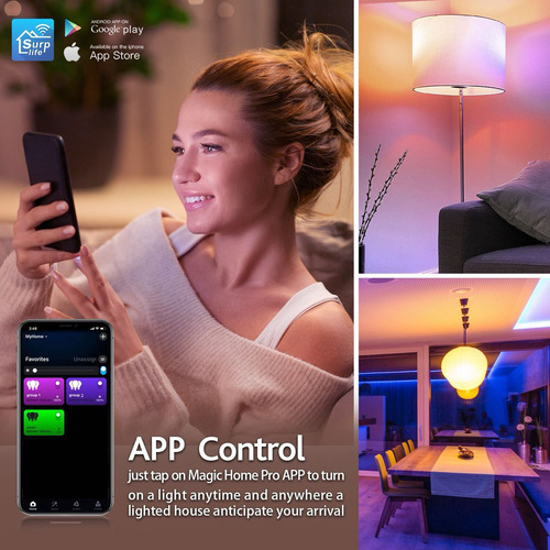 3 Led Wi-fi Multicolorido, 10 W | Luzes Rgb Shome-120/3 Core