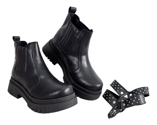 Imagen 3 de 7 de Bota Botineta Borcego Elastizado Cinturon Desmontable 878roc
