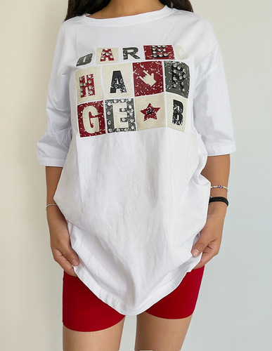 Set Unitalla De Blusa Oversize Y Biker Para Dama