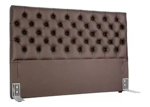 Cabeceira Cama Box Paris 195cm Corino Marrom (com Frame)