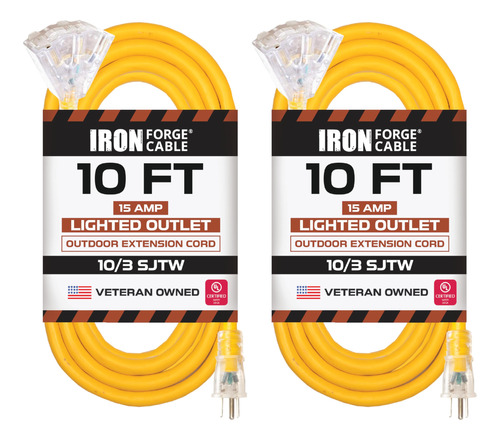 Iron Forge Cable Cable De Extension De Calibre 10 De 10 Pies