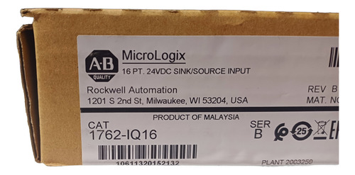 Allen Bradley 1762-iq16 Micrologix 16pt