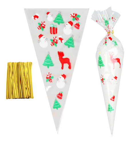 Sacos De Doces De Natal Com Bolso De Pipoca De Celofane Em F