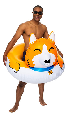 Bigmouth Inc Corgi Pool Flotador, Vinil Balsa