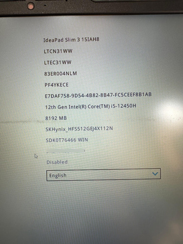 Lenovo Ideapad Slim 3 Gris (Usado)