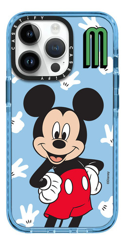 Case iPhone 13 Pro Max Mickey Mouse Azul Transparente