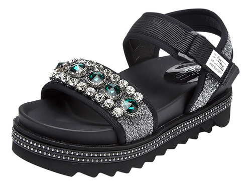 Sandalias Plataforma Strass Zapatos Plataforma Velcro