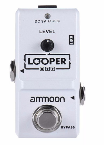 Pedal Loop Guitarra Micro Looper Ammoon Ap-09 Branco