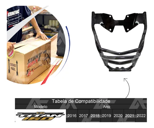 Bagageiro Stunt Race do Grau Slim cg Titan 2016 2017 2018 2019