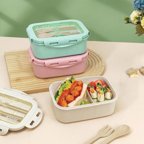 2 Artículos Bento Box Fiambrera Lonchera Para Adultos