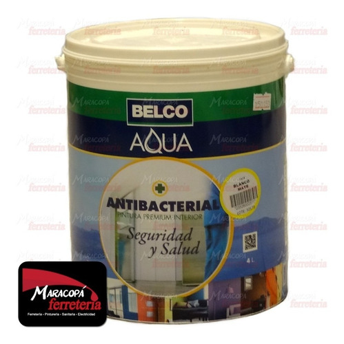 Pintura Antibacterial 4 Litros Premium Interior Aqua Belco