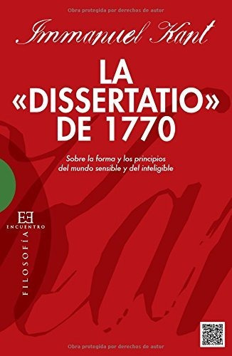 Libro La Dissertatio De 1770 Sobre La Forma Y Los  De Kant I