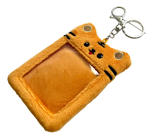 Porta Credencial / Card Holder De Peluche Kawaii Con Llavero