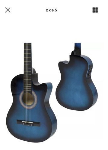 Imagen 2 de 6 de Guitarra Electroacustica Estuche Correa Afinador Cuerdas Uña