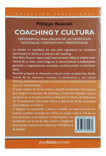 Coaching y Cultura de Rosinski Editorial Gran Aldea en Español