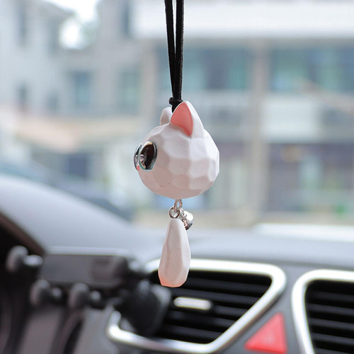 Colgante Para Espejo De Auto Con Figura De Gato De Resina