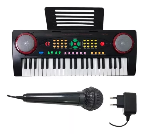 Teclado Infantil Turbinho YM-238C Mini 44 teclas Com Microfone - Look Music  Instrumentos Musicais