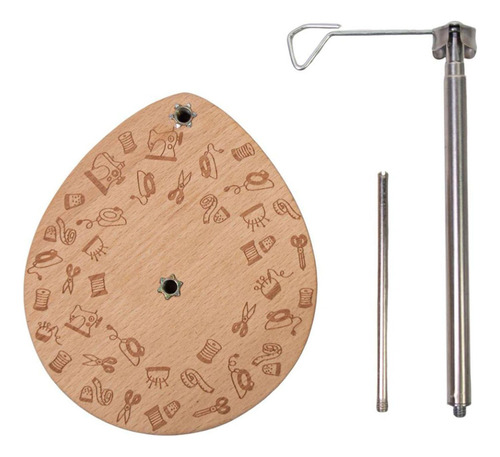 Soporte Para Hilo De Coser, Cono Único, Base De Madera,