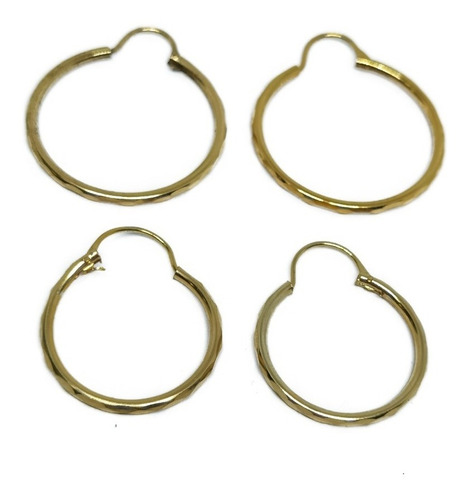 Arracadas De 3 Cm Doradas De Oro Laminado + Estuche Al3