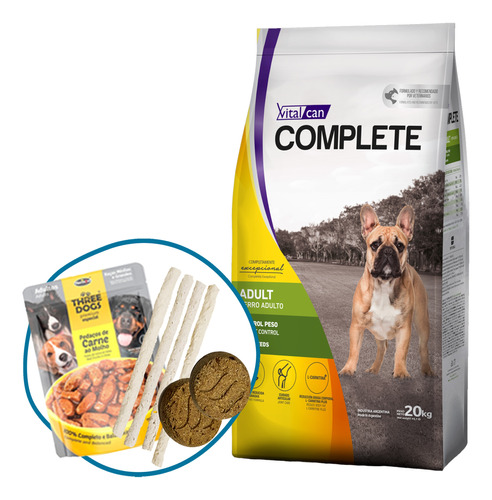 Comida Vitalcan Complete Perro Adulto Control De Peso 20 Kg