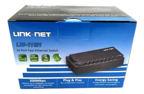 Switch 16 Puertos 10/100 Mbps Link-net Escritorio Lw-116l1