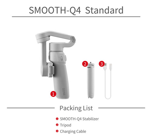 Estabilizador De Cardan Zhiyun Smooth Q4 De 3 Eixos Para Sma