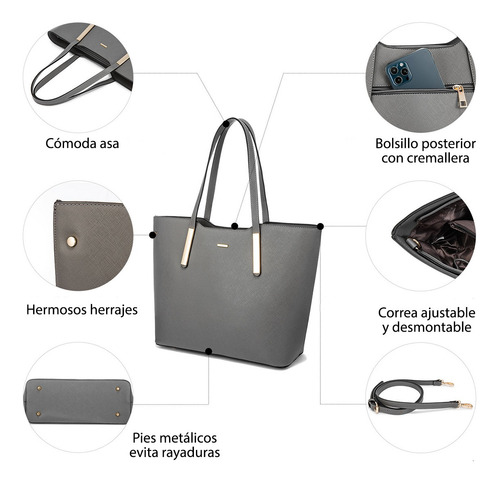 Bolsa Lovevook De Mano Para Mujer Set 3 Pza Elegantes