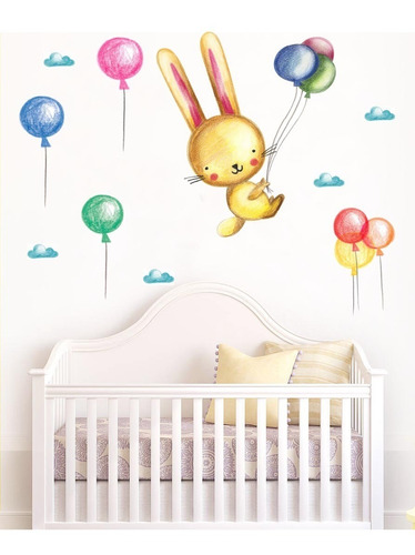 Vinilos Infantiles Stickers Linda Wall Globos Con Animal