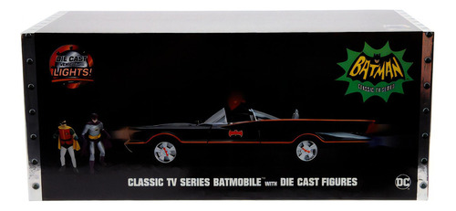 Batman Classic Tv Series Batmobile 1:18 Con Luz Figuras Jada