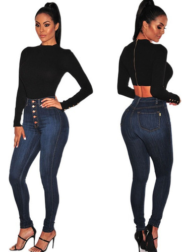 Jeans Talla Grande Mujer Jeans Ajustados Sexy Cintura Alta