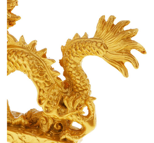 Dragón Dorado Con Base Estatuilla Coleccionable Estatua