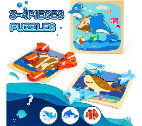Toy Life Rompecabezas De 3 Piezas Para Niños De 2 A 4 Años,