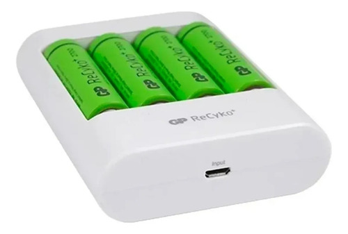 Cargador Pilas Gp + 4 Aa Recargables 2700mah