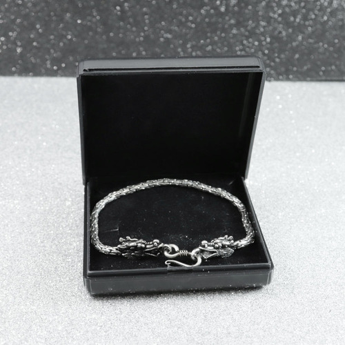 Pulseira Masculina Bali Peruana Prata Legitima 925 Dragão