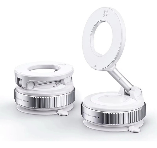 Soporte Celular Auto Magnético 360° Con Ventosa Premium Blanco