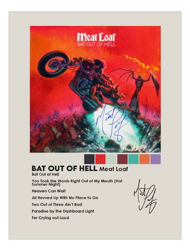 Poster Papel Fotografico Meat Loaf Bat Out Of Hell 80x40