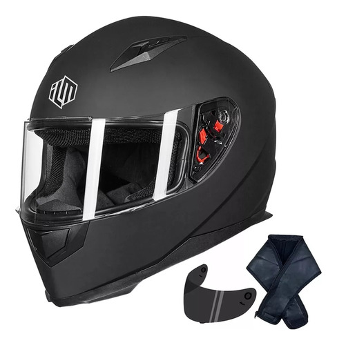 Casco Integral Ilm Jk313 Negro Mate + Bandana + Mica Rider1