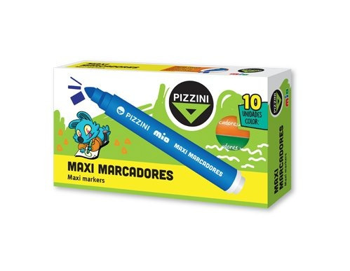 Maxi Marcadores Escolares Punta Cónica Marrón Pizzini 8100mr