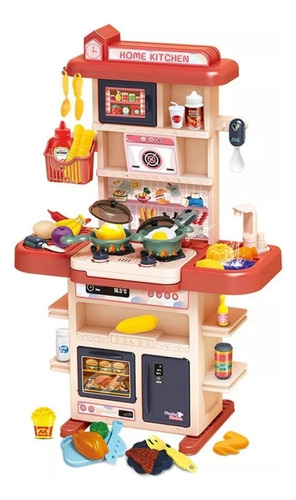 Cocina Para Niños Con Luz Y Sonido 74cm Accesorios Incluidos