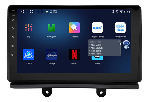 Multimidia Doblo 2002/2021 Android 14 2gb 64gb Voz 9p C/can