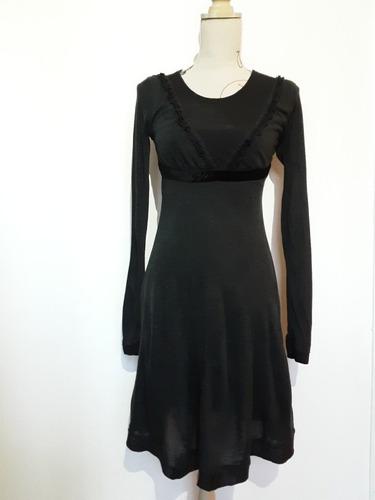 Vestido Manga Larga Superpuesto Color Gris, Mujer, Talla S