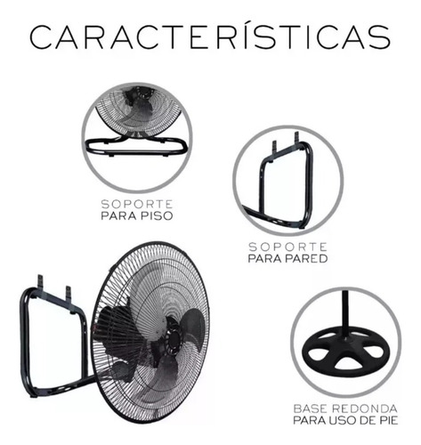 Ventilador Pedestal Piso Pared 3en1 Con 18 Pulgadas 2piezes