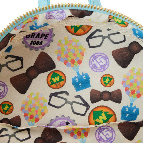 Mini mochila Loungefly Disney Up 15th Spirit Of Adventure, cor marrom claro, design de tecido liso