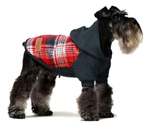 Fitwarm Sudadera Con Capucha Para Perro A Cuadros De Tartán,