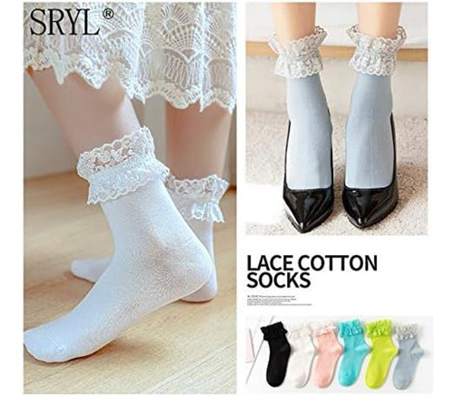 Sryl Calcetines Tobilleros De Encaje Para Mujer, Calcetines