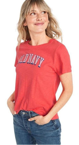 Polera Femenino Old Navy Logo Manga Corta Rojo