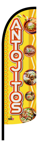 Bandera Publicitaria Antojitos Mexicanos (4x1 M) Solo Funda