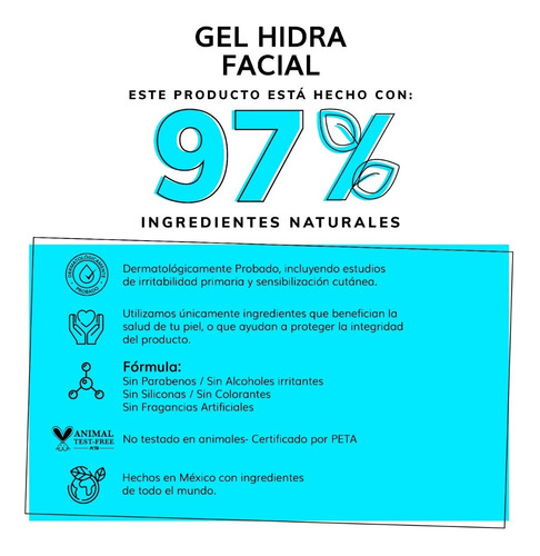 Imagen 9 de 9 de Gel Facial Hidratante Con Ácido Hialurónico + Niacinamida