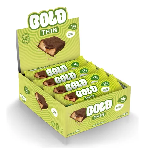 Barra De Proteína Bold Thin Bombom De Coco - 12 Unid.