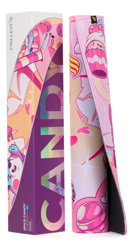Mousepad Gamer Fallen Candy Speed++ Estampado Grande 45x45cm Rosa